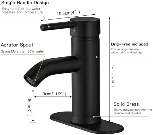 Greenspring Matte Black Bathroom Faucet