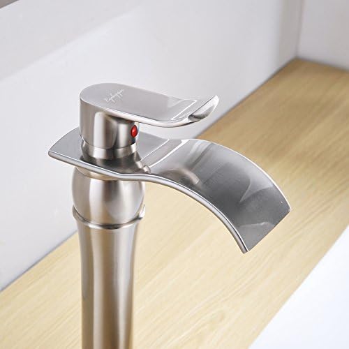 Elegant Vessel Sink Faucet withBrushed Nickel Design