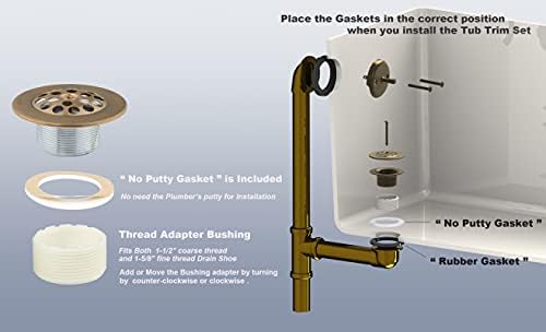 Champagne Bronze Trip Lever Tub Trim Kit Set