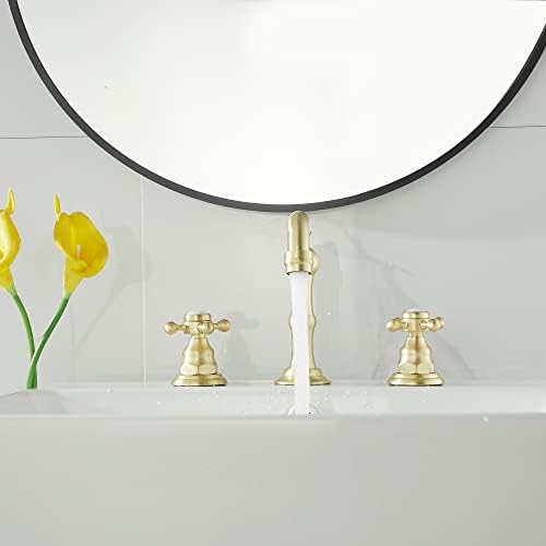 Elegant 118 GPM Gold_surface Bathroom Faucet with 2 Handles 3 Holes