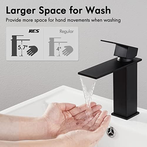 Sturdy Black Faucet Waterfall Bathroom Sink with 27-Year Warranty