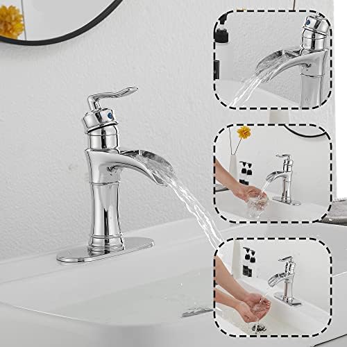 GGStudy Single-Handle Bathroom Faucet - Waterfall spout for a MILLION-dollar look