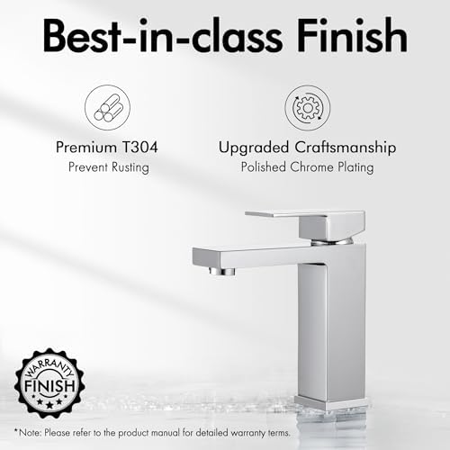 Luxury Lead-Free Brass Bathroom Faucet cUPC Certified Chrome Finish