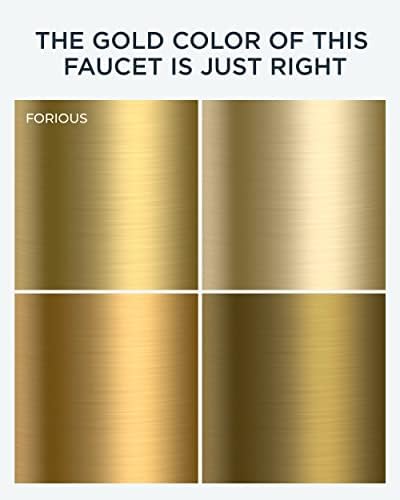 FORIOUS Brushed Nickel Gold Bathroom Faucet - Durable Attractive for Your Bathroom