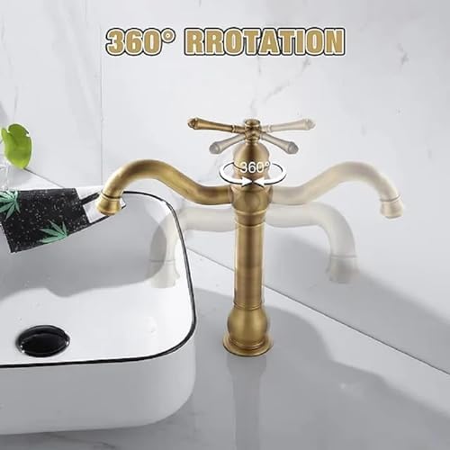 Antique Brass 360 Swivel Bathroom Faucet