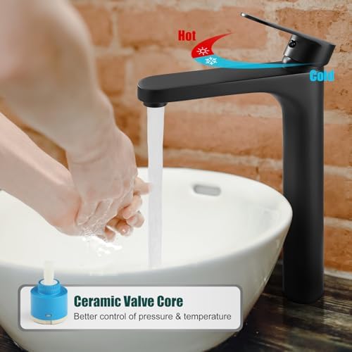 Modern Black Vessel Sink Faucet
