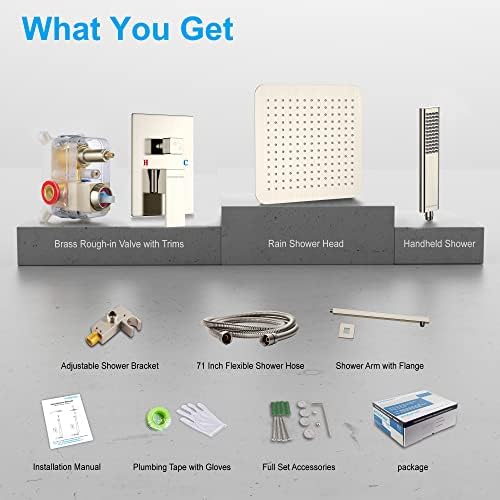 Stunning 10-Inch Overhead Rain Shower System Set
