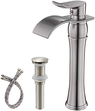 Elegant Vessel Sink Faucet withBrushed Nickel Design