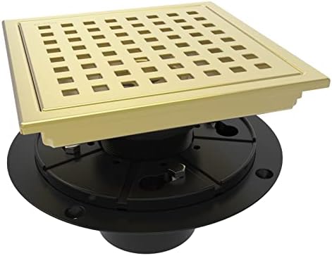 6 Inch Square Shower Drain with Flange