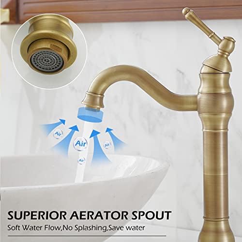 BWE 360 Swivel Bathroom Faucet - Elegant antique brass finish for your bathroom