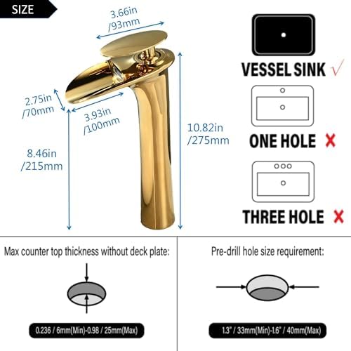 SHUNLI Gold Bathroom Faucet