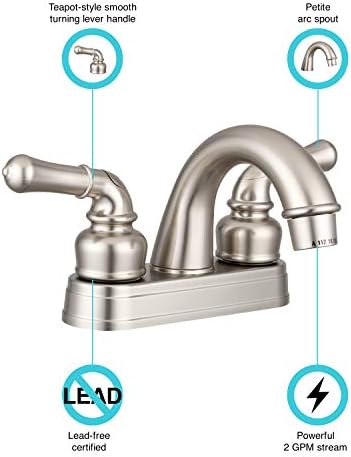 Dura Faucet DF-PL620C-SN RV - Smooth Turning 2-Lever Faucet