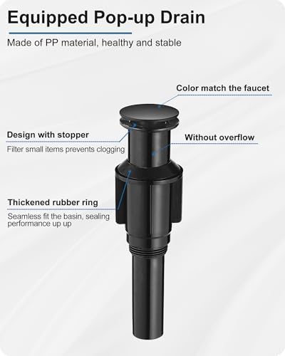 Tall Black Vessel Faucet Non-Leakage Touch On Faucet for Bathroom