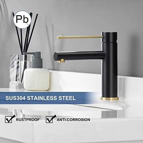 Stylish Black Gold Faucet Stainless Steel