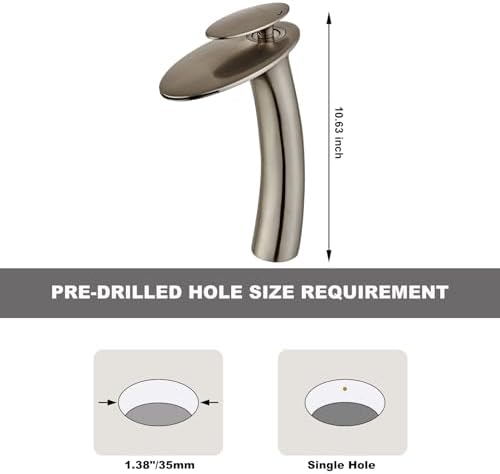 BathWise Touch Faucet Single Hole Brushed Nickel Modern Efficient