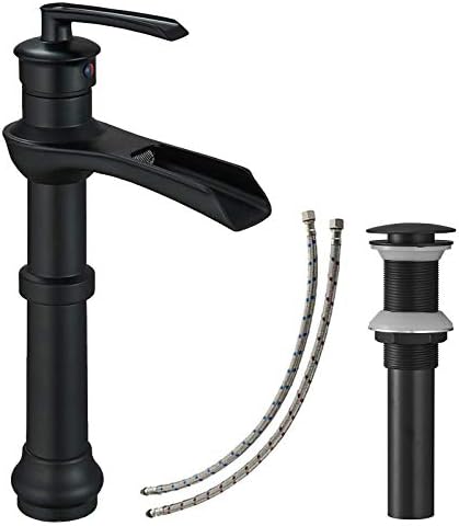 Vessel Sink Faucet Waterfall Faucet Matte Black
