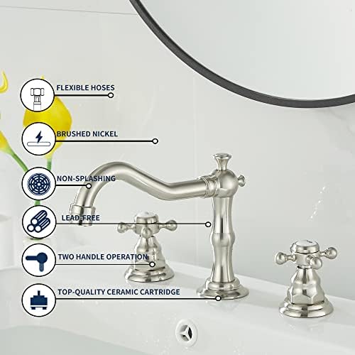 Widespread 3-Hole Faucet Two Handles for Smooth Flow