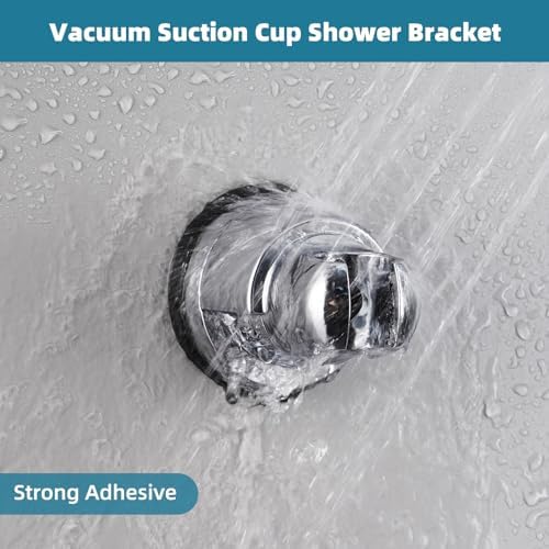 iFealClear Vacuum Suction Cup Shower Head Holder Wall-Mounted Chrome