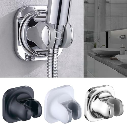 Silver Strong Adhesive and Waterproof Shower Head Holder No Punching