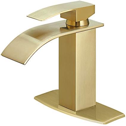 BESy Waterfall Faucet Single Handle Brushed Gold