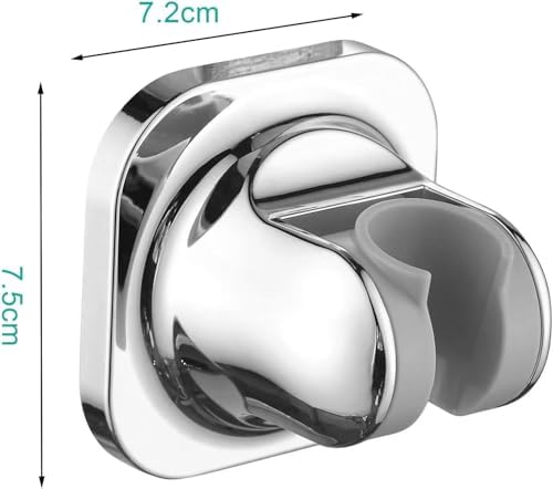 Silver Strong Adhesive and Waterproof Shower Head Holder No Punching