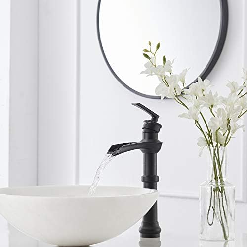 Vessel Sink Faucet Waterfall Faucet Matte Black