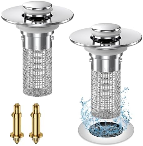 2-Piece Bathroom Sink Stopper Hair Catcher