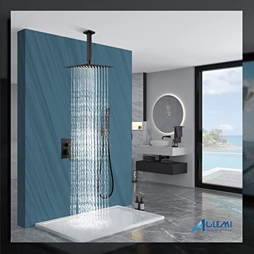 Aolemi Ceiling Mount Rain Shower System with Spray Faucet Set