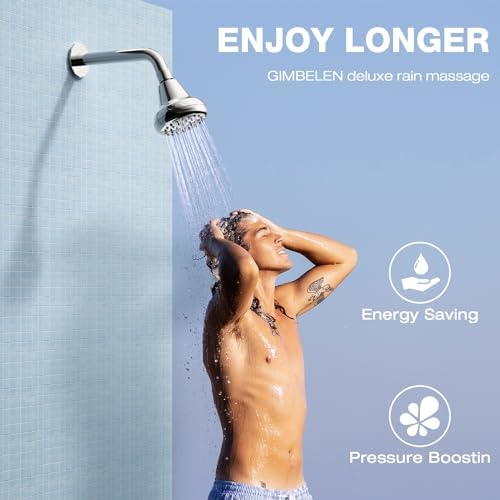 GIMBELEN 34 inch Round Chrome Fixed Shower Head