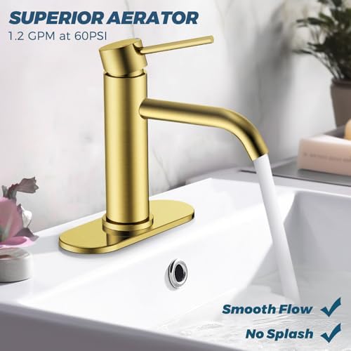 FORIOUS Gold Bathroom Faucets