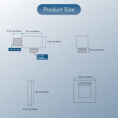 Solid Brass Wall-Mounted Shower Elbow Matte Black
