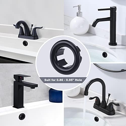 ARCORA 2-Piece Sink Overflow Ring Matte Black