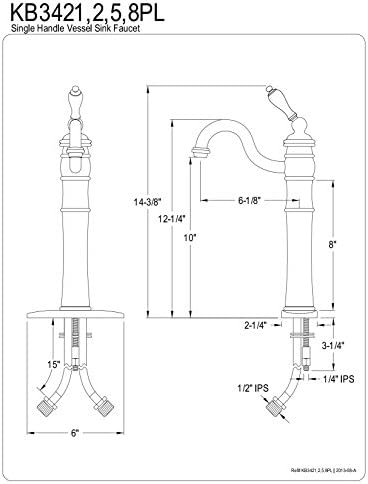 Kingston Brass KB3422PL - Opulent Victorian Vessel Sink Faucet - Luxury Kitchen Bathroom Faucet
