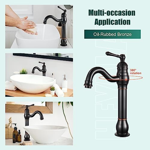 Adjustable 360 Vessel Sink Faucet Brass Oil Rubbed Bronze