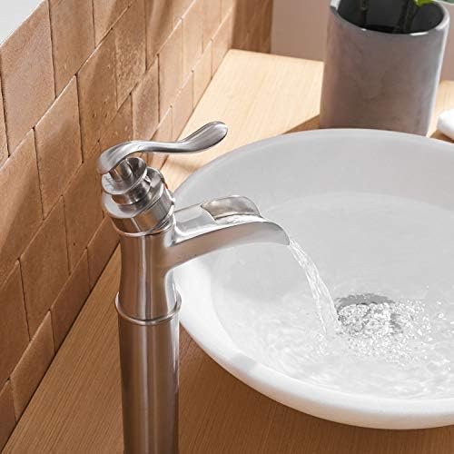 Elegant Vessel Sink Faucet Brushed Nickel Bathroom Vanity Fixtures