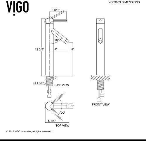 VIGO Grant 13 H Single Handle Touch On Faucet Brushed Nickel