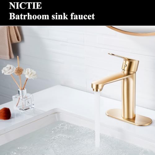 Brushed Gold Single-Handle Bathroom Faucet