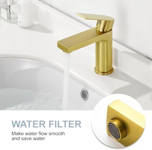 Brushed Gold Faucet Single Handle