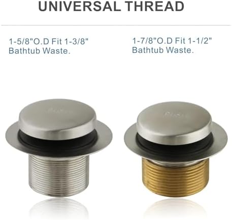 HIDROP Brushed Nickel Tub Drain Kit Set