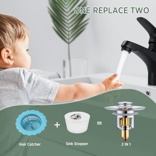 Sturdy 2-Pack Sink Stopper Chrome Silver