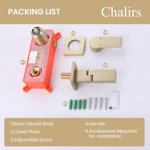 Wall-Mounted Bathroom Faucet 180 Rotatable Solid Brass Faucet