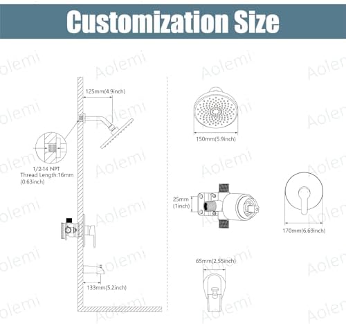 Aolemi Brushed Nickel Faucet Set for Modern Bathrooms