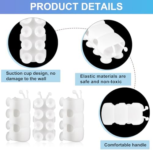 3-Piece Silicone shower mount with suction cup for adjustable showers