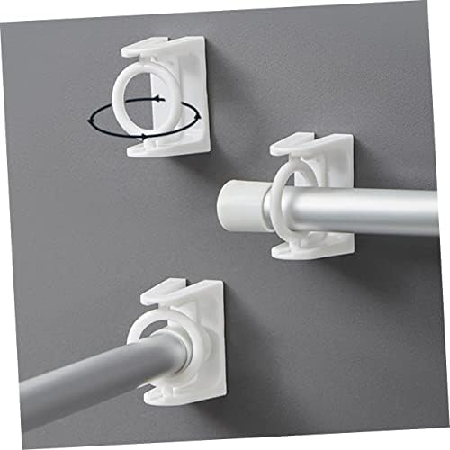 HAMPPLIES 1set Adhesive Shower CurtainRod Holders No Drill Tension Retainer