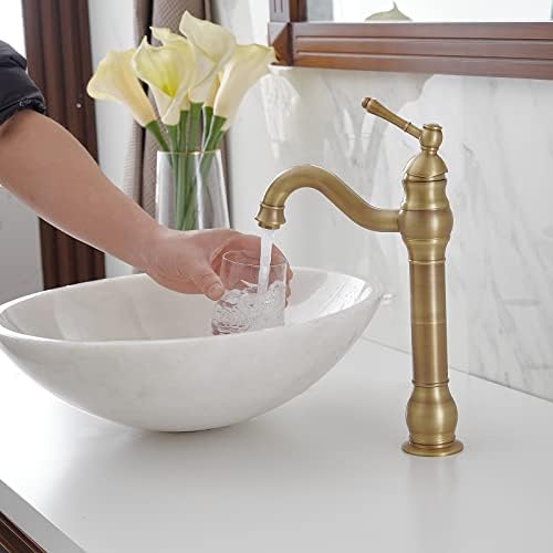 BWE 360 Swivel Bathroom Faucet - Elegant antique brass finish for your bathroom
