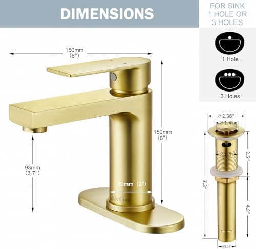 Brushed Gold Faucet Single Handle