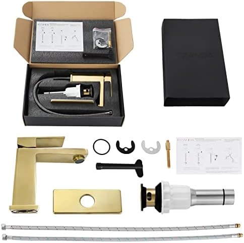 EZANDA Brass Single-Handle Bathroom Faucet