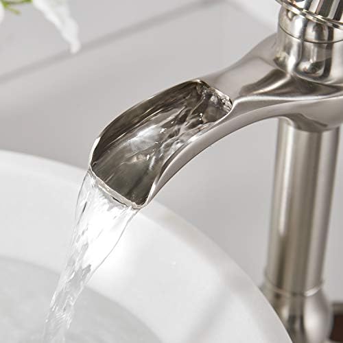Vessel Sink Faucet with Drain Assembly Brushed Nickel Bathroom Faucet