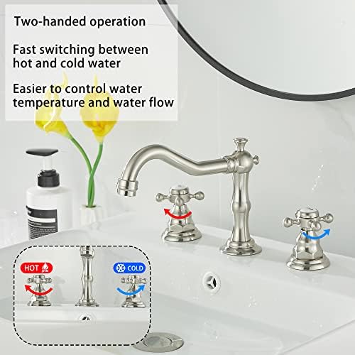 Widespread 3-Hole Faucet Two Handles for Smooth Flow