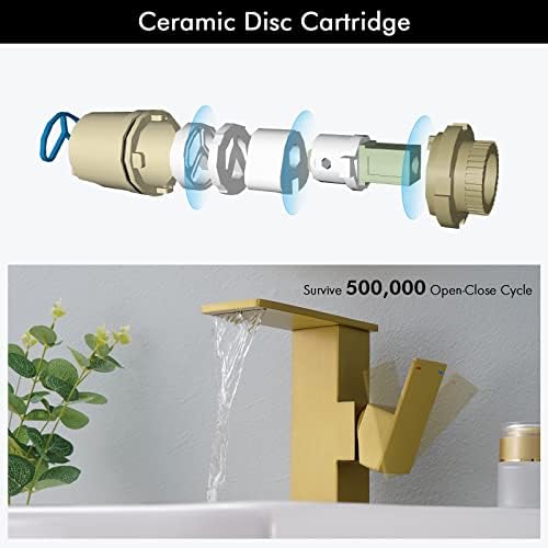 KES Brushed Gold Bathroom Faucet Durable Touch On Faucet for Your Bathroom